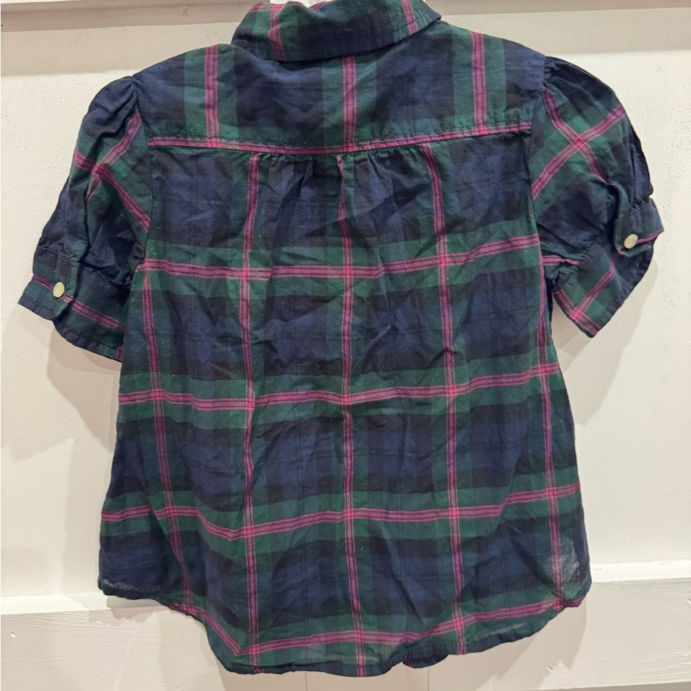 Ralph Lauren Kids Button Down Shirt - Navy and Pink Plaid - Picture 2 of 3